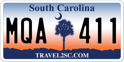 SC license plate MQA411
