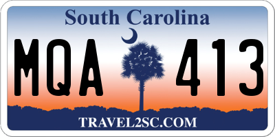 SC license plate MQA413