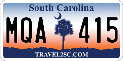 SC license plate MQA415