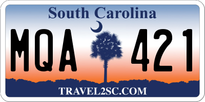 SC license plate MQA421