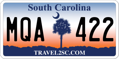 SC license plate MQA422