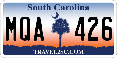 SC license plate MQA426