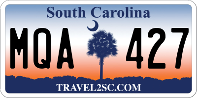 SC license plate MQA427