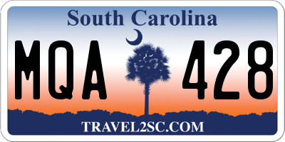 SC license plate MQA428