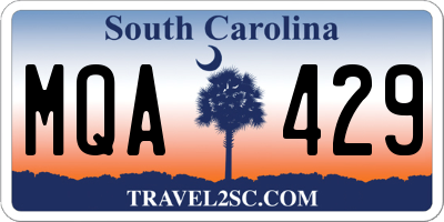 SC license plate MQA429