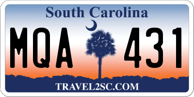 SC license plate MQA431