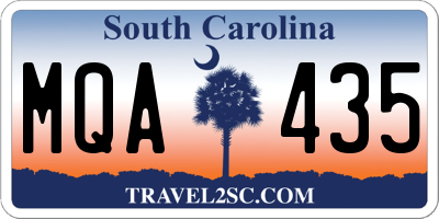 SC license plate MQA435