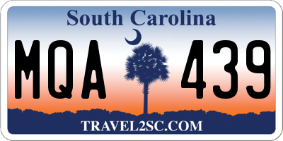 SC license plate MQA439