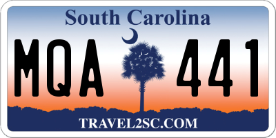 SC license plate MQA441