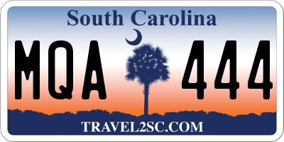 SC license plate MQA444