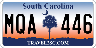 SC license plate MQA446
