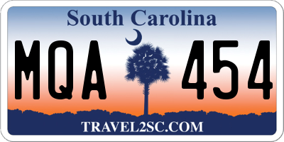 SC license plate MQA454