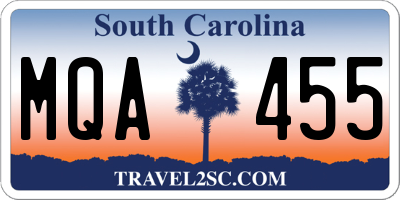 SC license plate MQA455