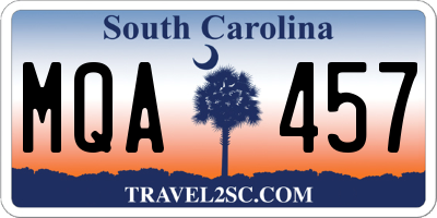 SC license plate MQA457