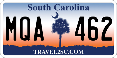 SC license plate MQA462