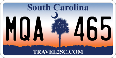 SC license plate MQA465
