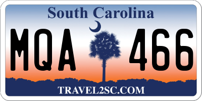 SC license plate MQA466