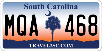 SC license plate MQA468