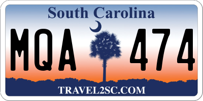 SC license plate MQA474