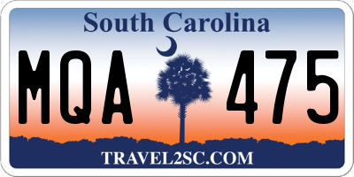 SC license plate MQA475