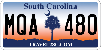 SC license plate MQA480