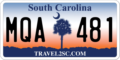 SC license plate MQA481