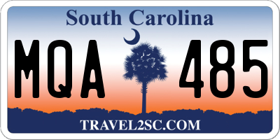 SC license plate MQA485