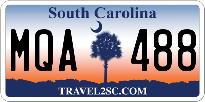 SC license plate MQA488