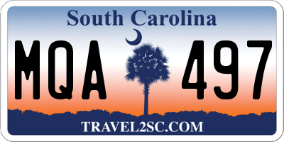 SC license plate MQA497
