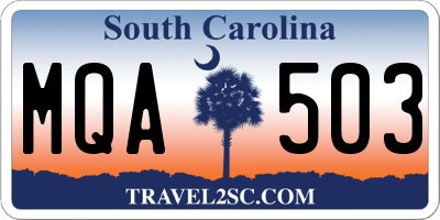 SC license plate MQA503