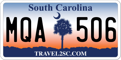SC license plate MQA506