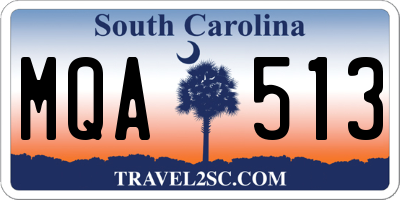 SC license plate MQA513