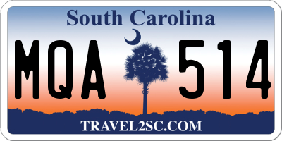SC license plate MQA514