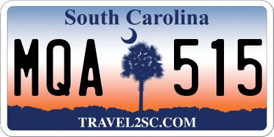 SC license plate MQA515