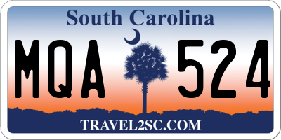 SC license plate MQA524