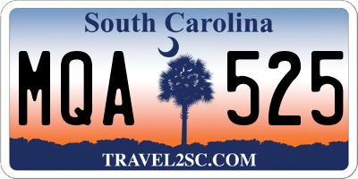 SC license plate MQA525