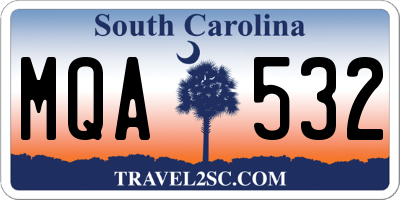SC license plate MQA532