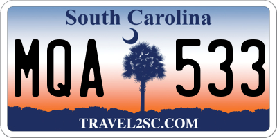 SC license plate MQA533