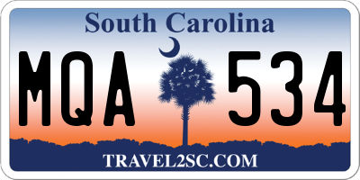 SC license plate MQA534