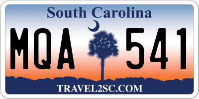 SC license plate MQA541