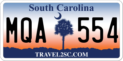 SC license plate MQA554