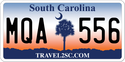 SC license plate MQA556