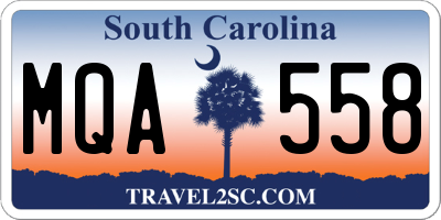 SC license plate MQA558