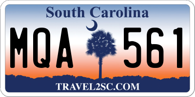 SC license plate MQA561