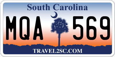 SC license plate MQA569