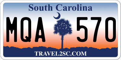 SC license plate MQA570