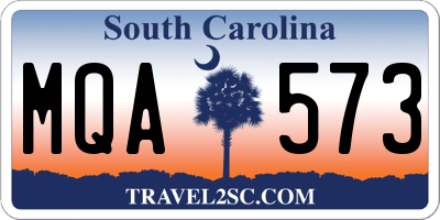 SC license plate MQA573