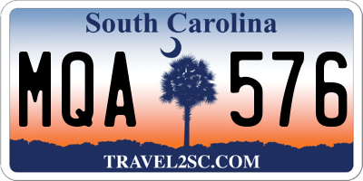SC license plate MQA576