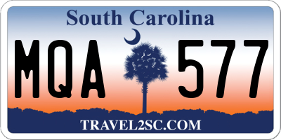 SC license plate MQA577