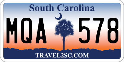 SC license plate MQA578